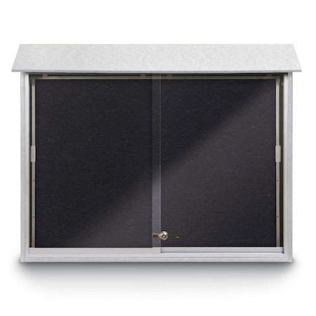 United Visual Products Outdoor Enclosed Combo Board, 72"x36", Bronze Frame/Black Porc & Cloud UVCB7236ODBZ-BLKPORC-CLOUD